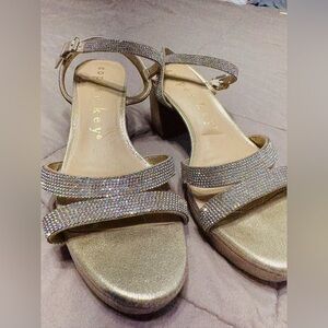 Copper Key Glittering Gold and Silver Heels